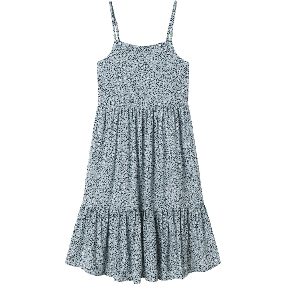 Name It Aqua Gray Leo Jilli Strap Midi Dress