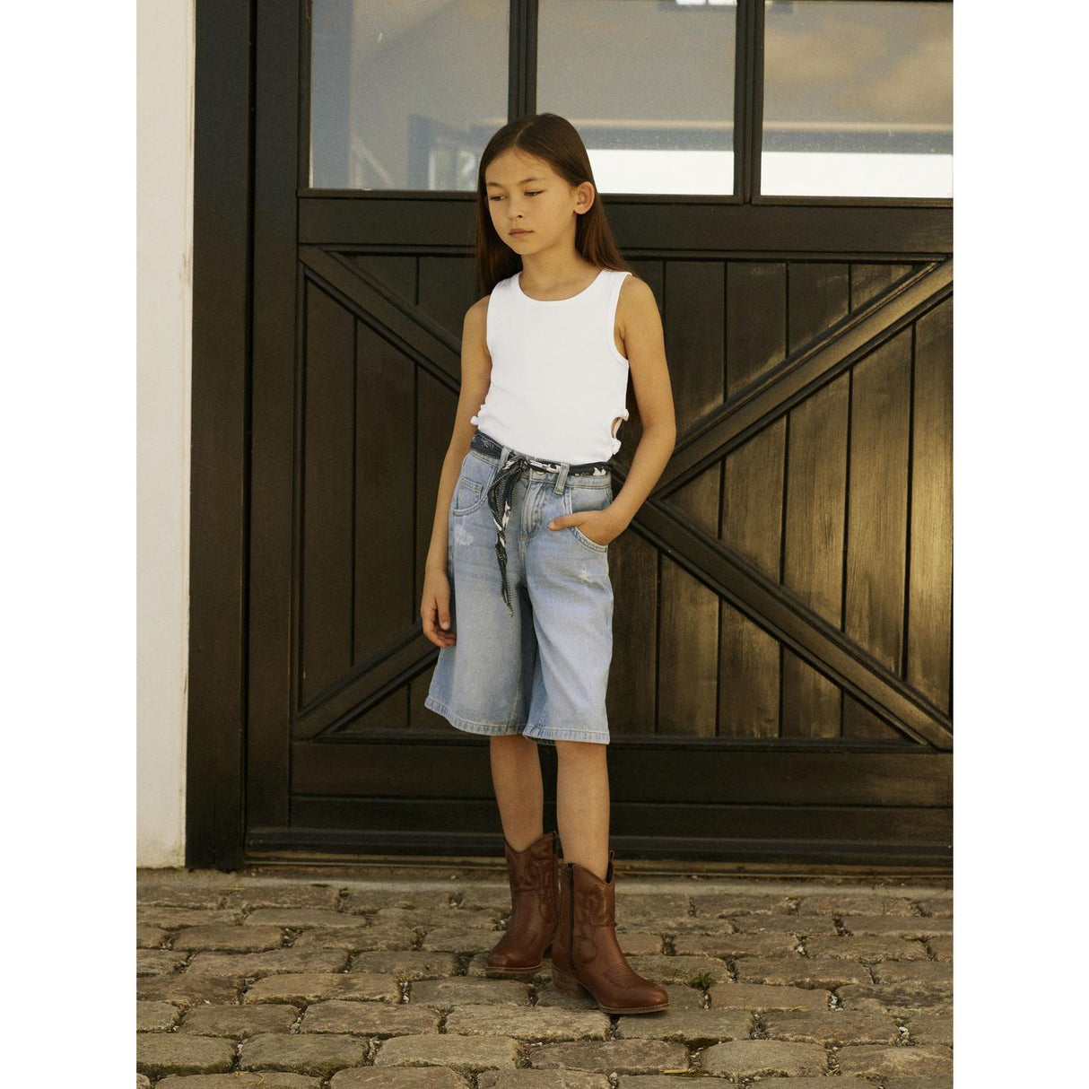 Name It Medium Blue Denim Bella Skater Shorts