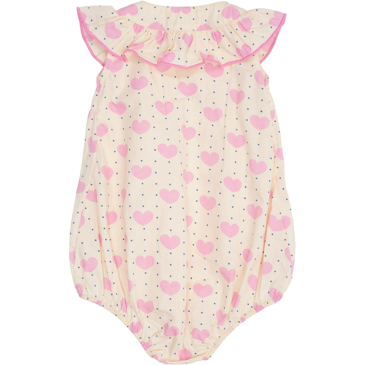 COPENHAGEN COLORS Heart Aop Heart & Dots Romper W Frill