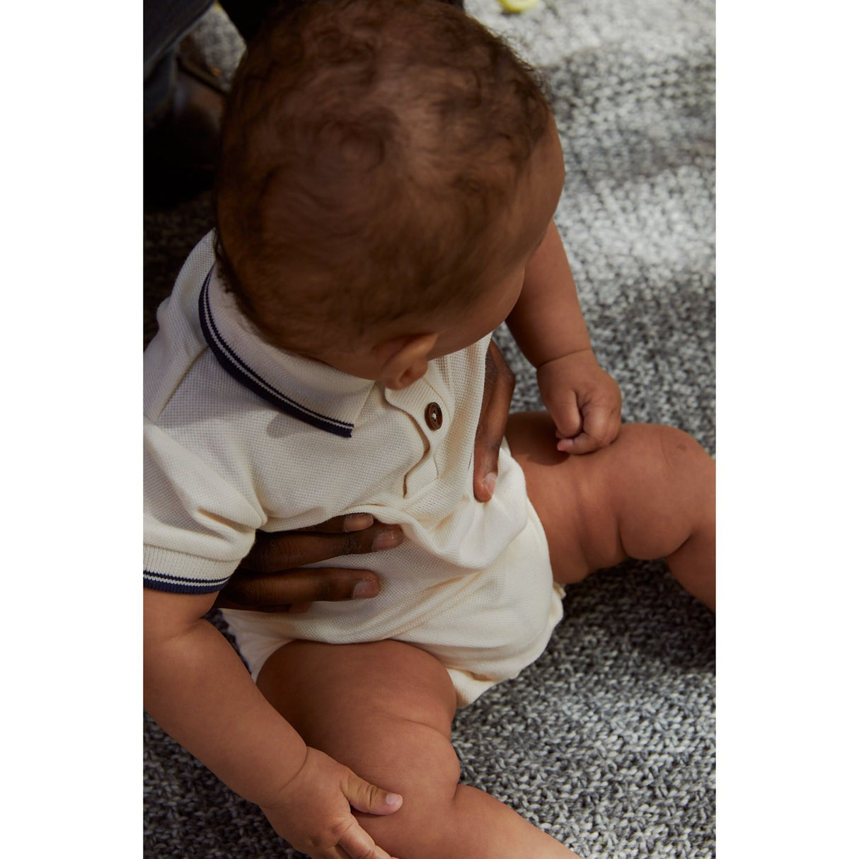 COPENHAGEN COLORS Cream Comb. Pique Polo Romper