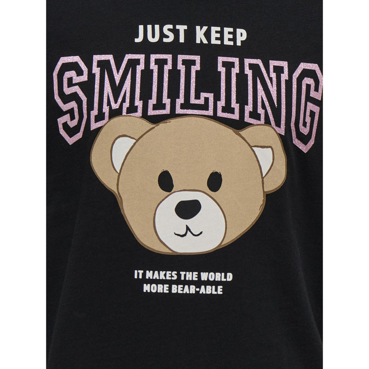 kids ONLY Black Keep Smiling Rosa Regular T-Shirt