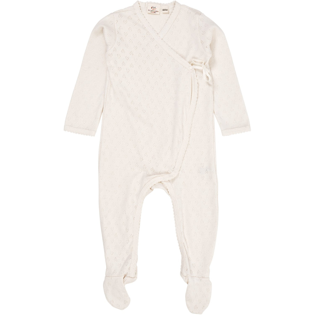 COPENHAGEN COLORS Cream Pointelle Cross-Over Full Body