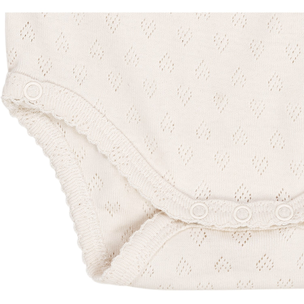 COPENHAGEN COLORS Cream Pointelle Heart Crossover Body Ls