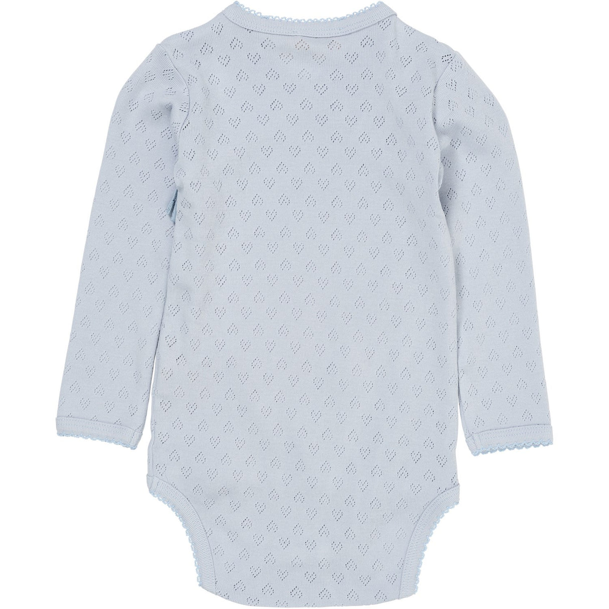 COPENHAGEN COLORS Dusty Blue Pointelle Heart Crossover Body Ls