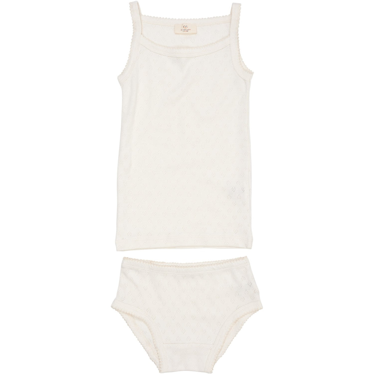 COPENHAGEN COLORS Cream Pointelle Heart Underwear Set