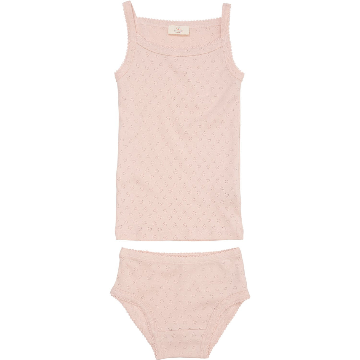 COPENHAGEN COLORS Dusty Rose Pointelle Heart Underwear Set