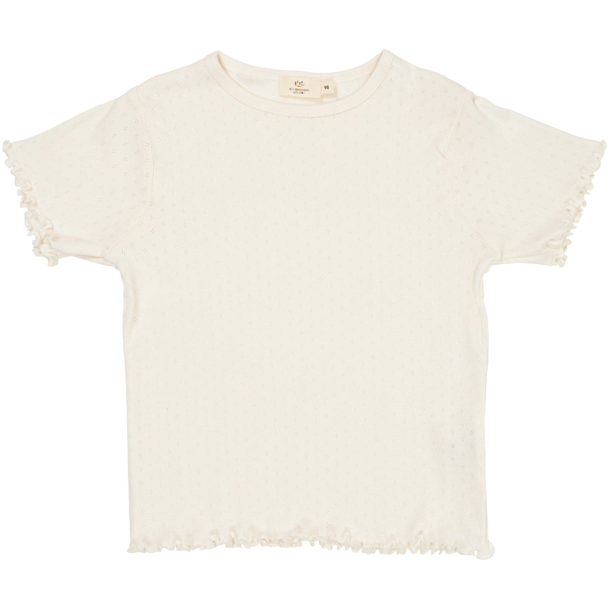 COPENHAGEN COLORS Cream Summer Pointelle T-Shirt Ss
