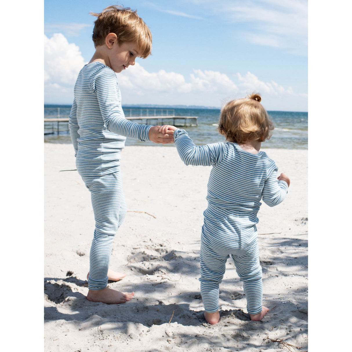 Serendipity Azur/Ecru Baby Leggings Stripe