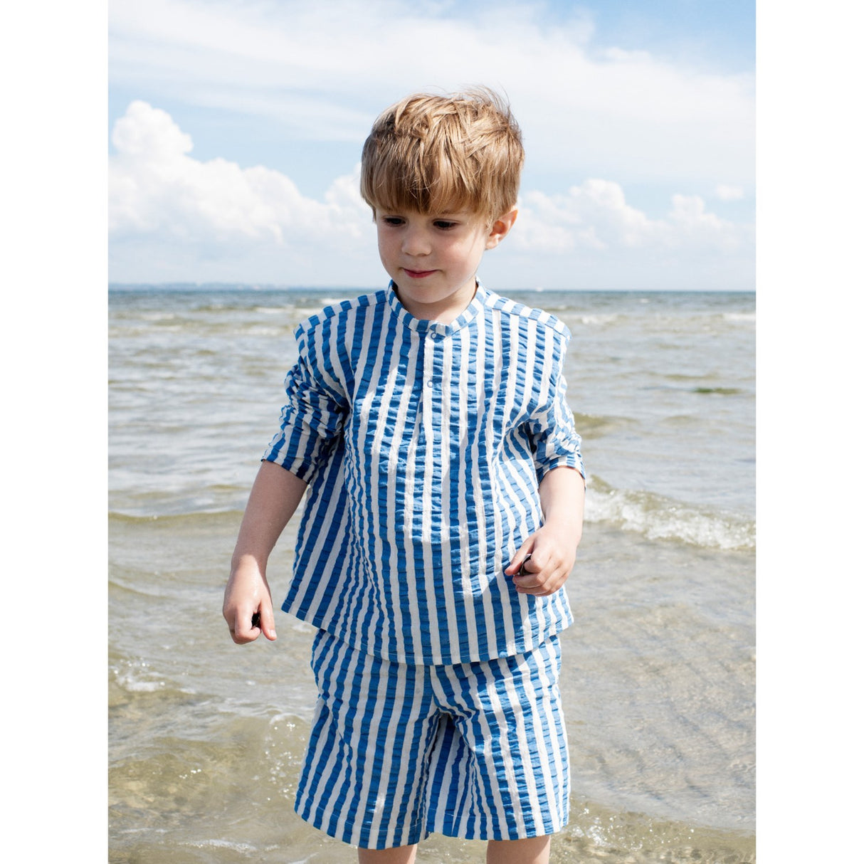 Serendipity Azur Stripe Long Shorts