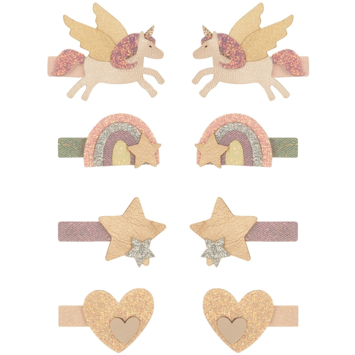 Mimi & Lula 8 Hair Clips - Mini Flying Unicorn Dreamland