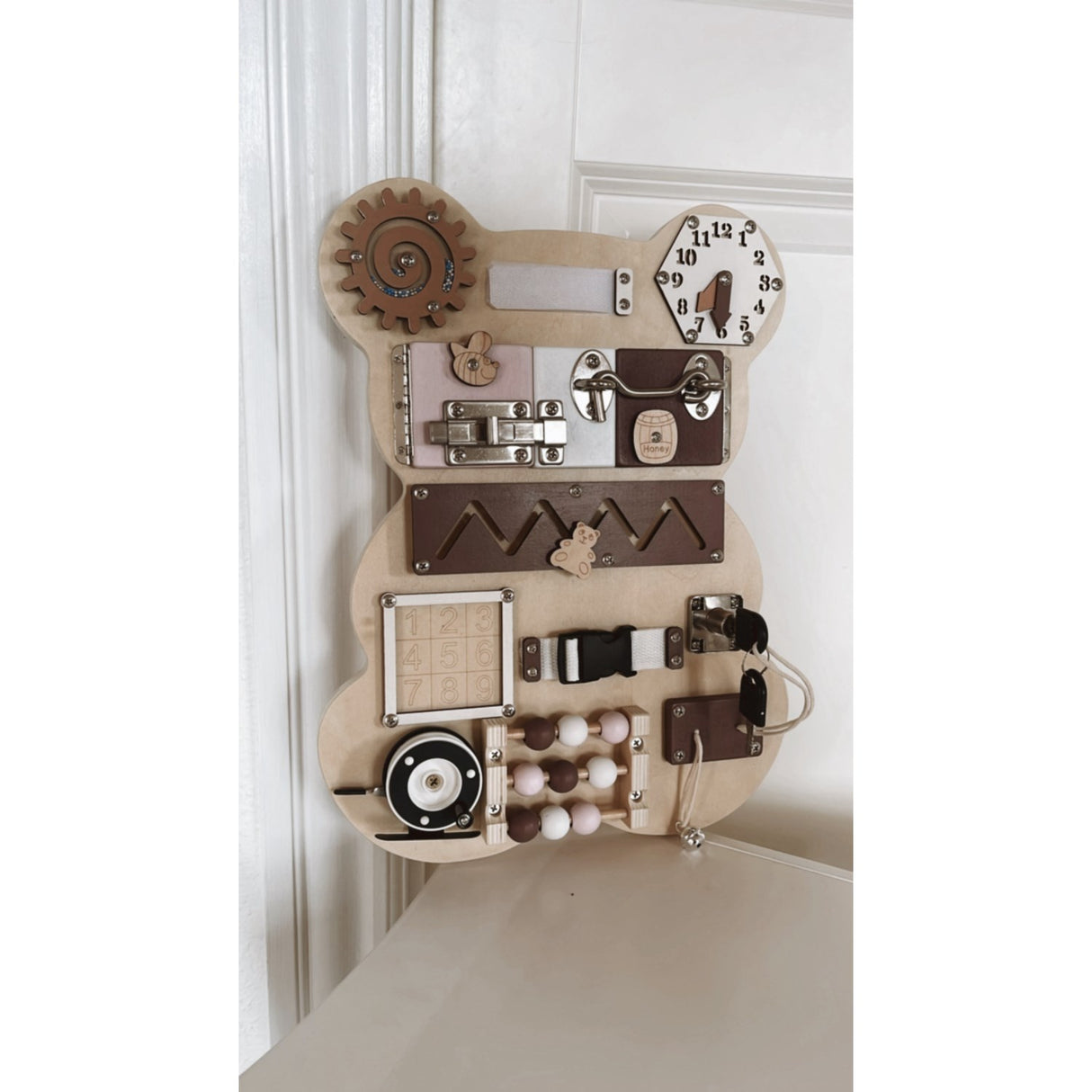 HEMMINGSEN Kids Brown Acttivity Board Bear Portable