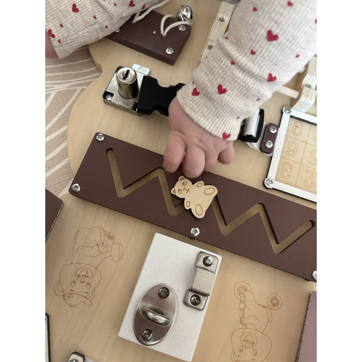 HEMMINGSEN Kids Brown Acttivity Board Bear Portable