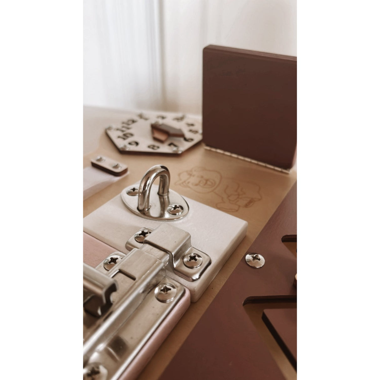 HEMMINGSEN Kids Brown Acttivity Board Bear Portable