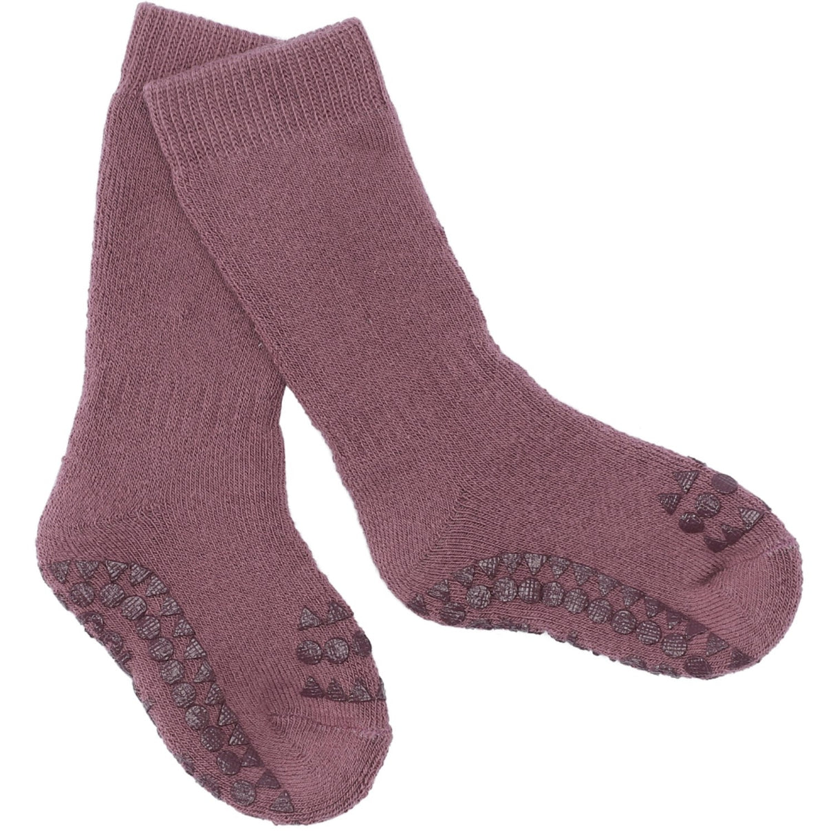 Gobabygo Misty Plum Non-Slip Socks Organic Terry Cotton