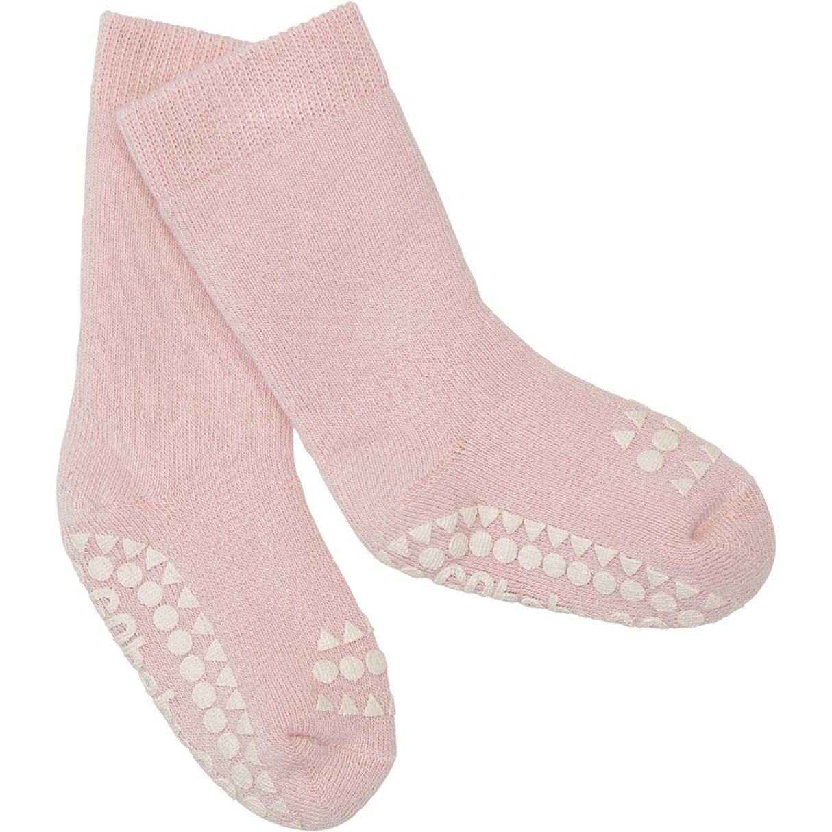 Gobabygo Soft Pink Non-Slip Socks Organic Terry Cotton