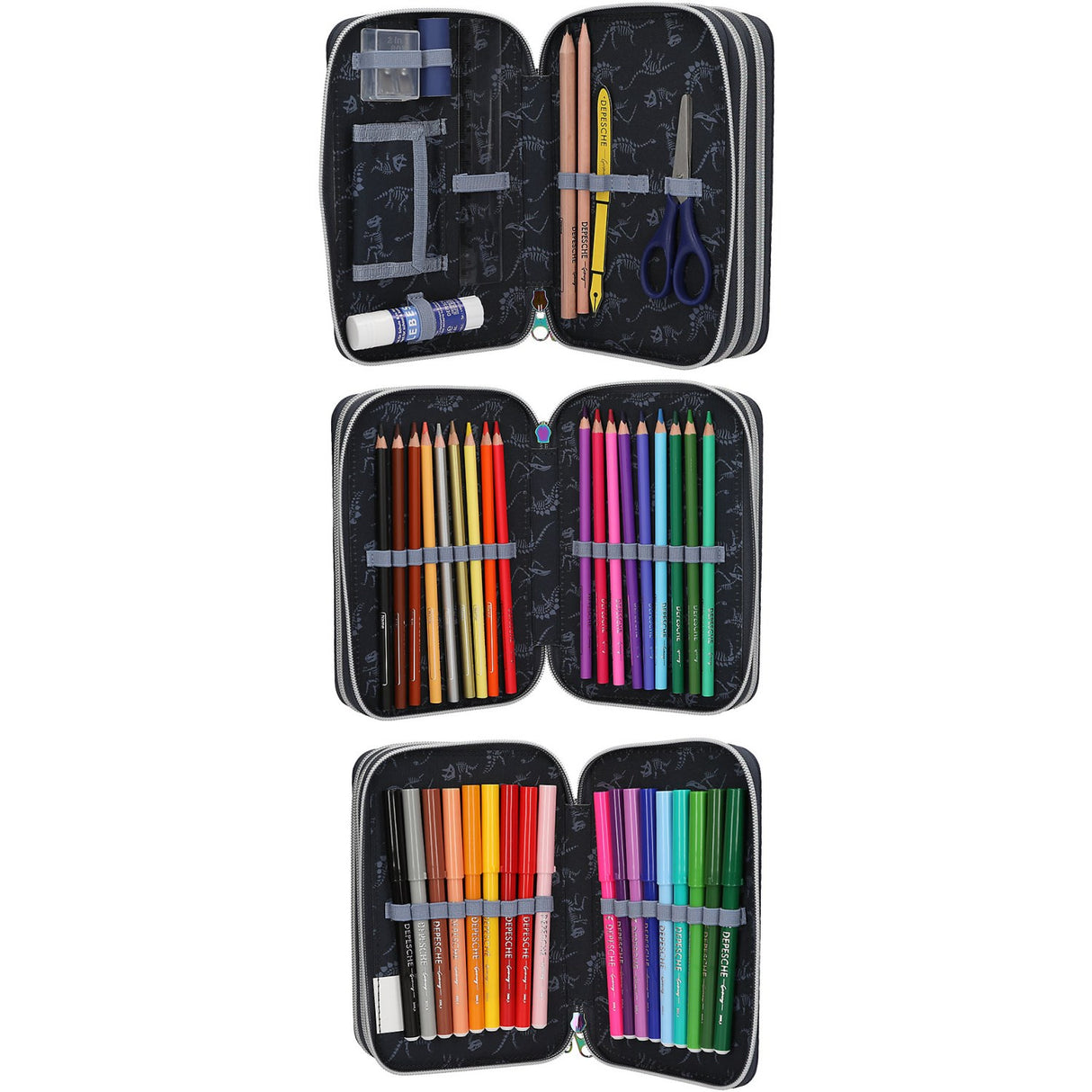 Dino World Galaxy Triple Pencil Case LED