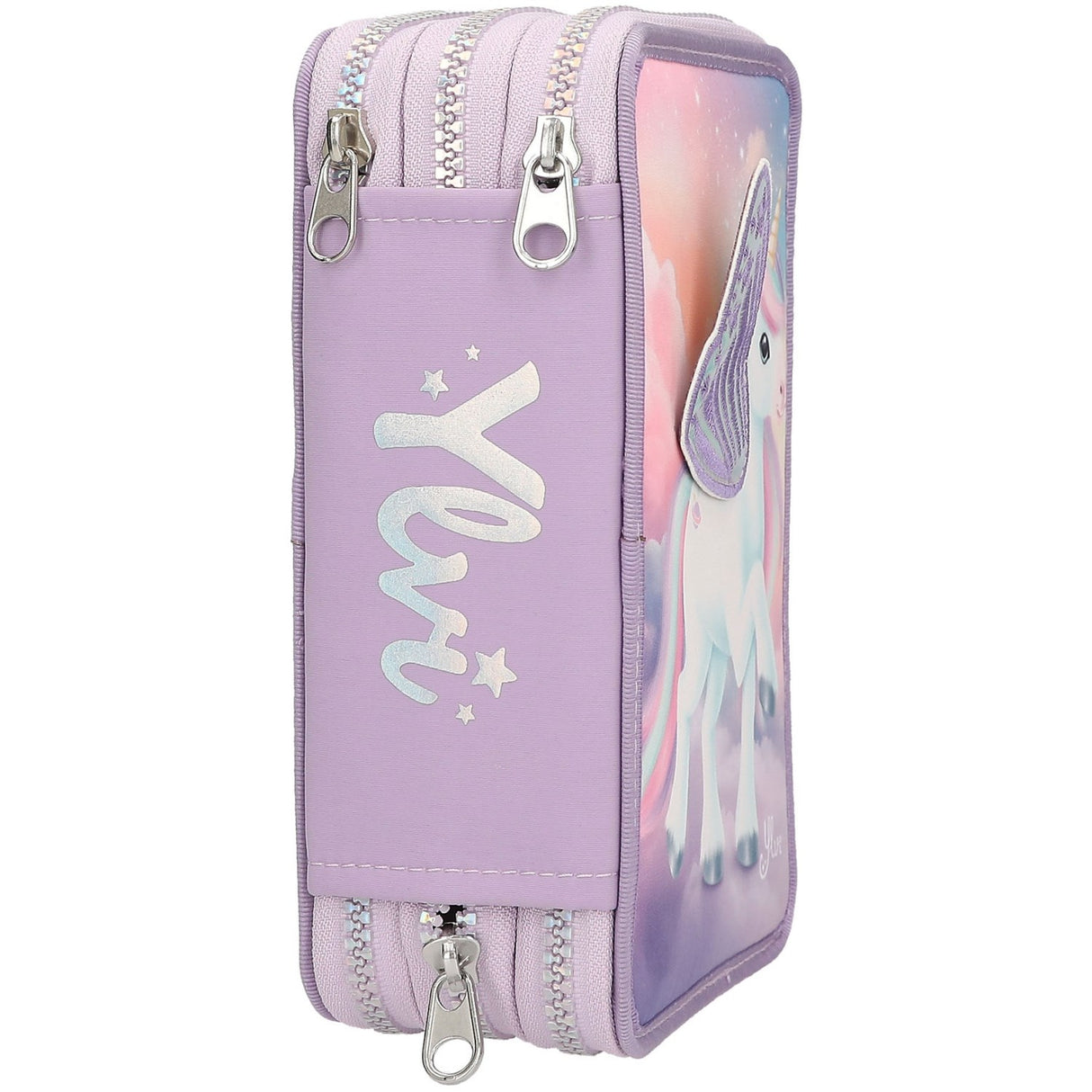 Ylvi Triple Pencil Case With Appliquéd Wing