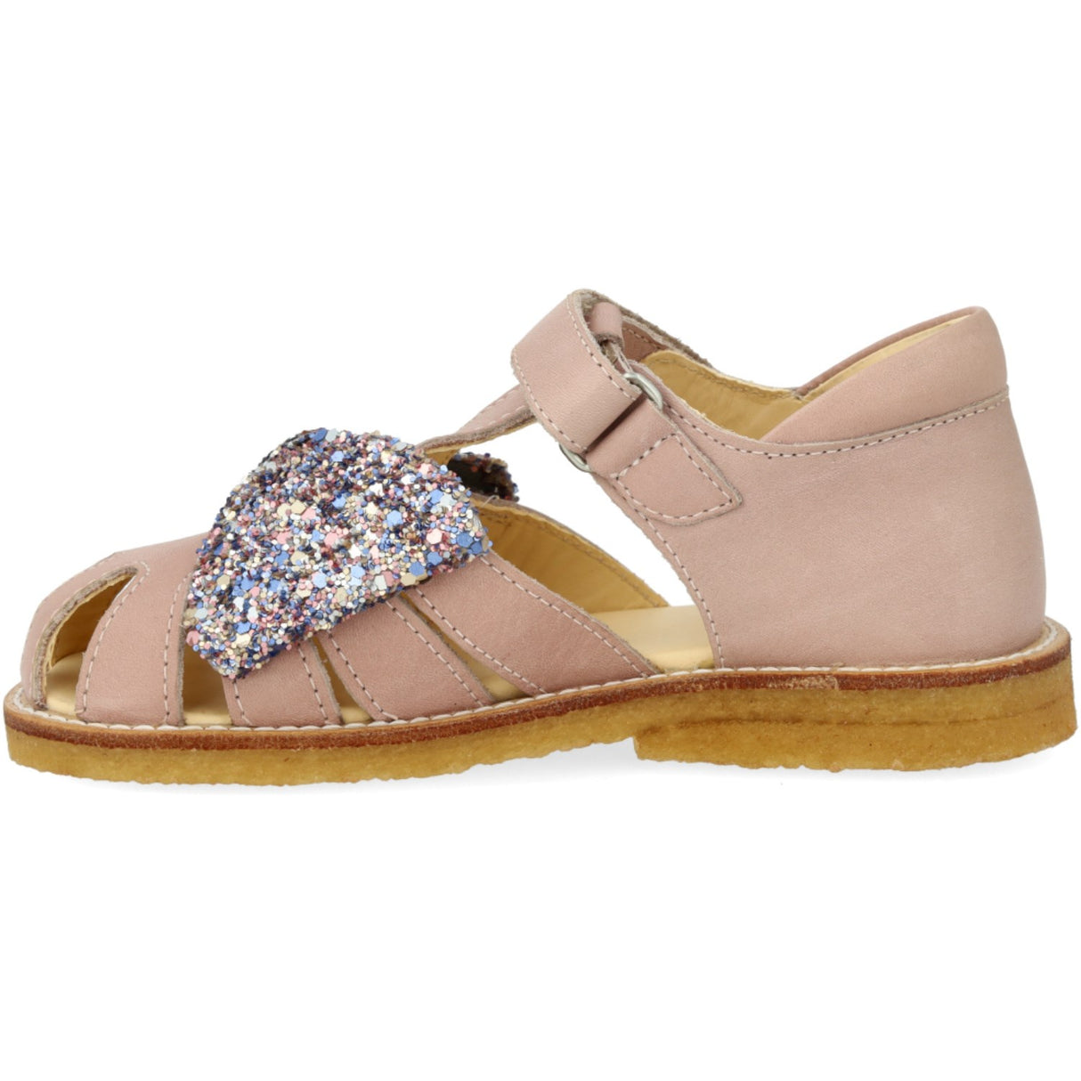Angulus Rosebud/Pastel multi glitter Sandal Med Glittersløjfe Og Velcro Closure