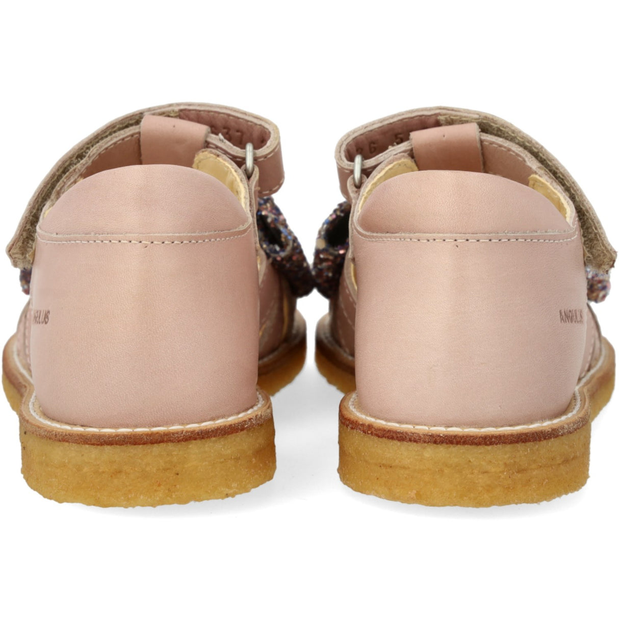 Angulus Rosebud/Pastel multi glitter Sandal Med Glittersløjfe Og Velcro Closure