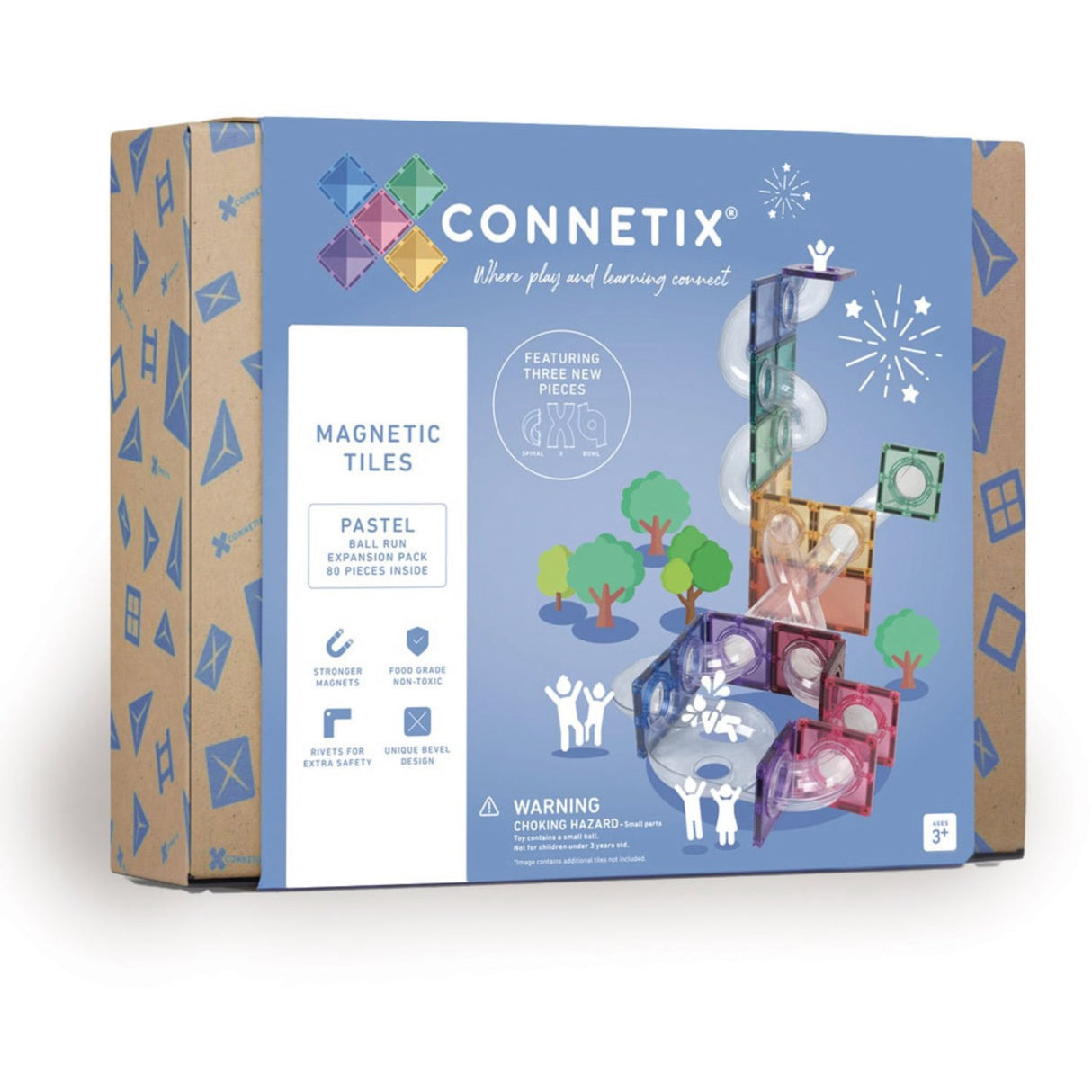 Connetix Pastel Ball Run Expansion Pack 80 Pieces