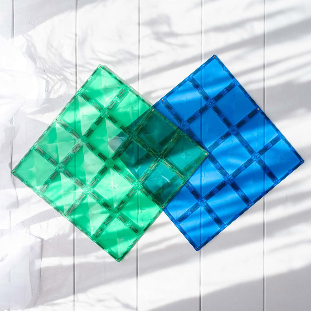 Connetix Rainbow Blue & Green Base Plate Pack 2 Pieces