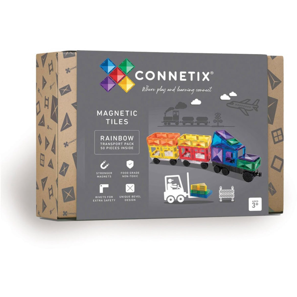 Connetix Rainbow Transport Pack 50 Pieces