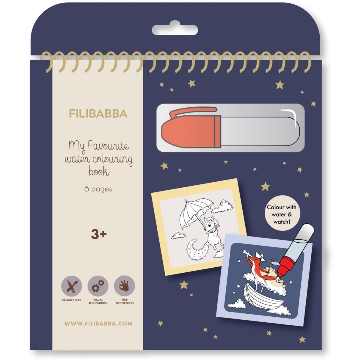 FILIBABBA Dreamy Adventurers Water Colouring Book