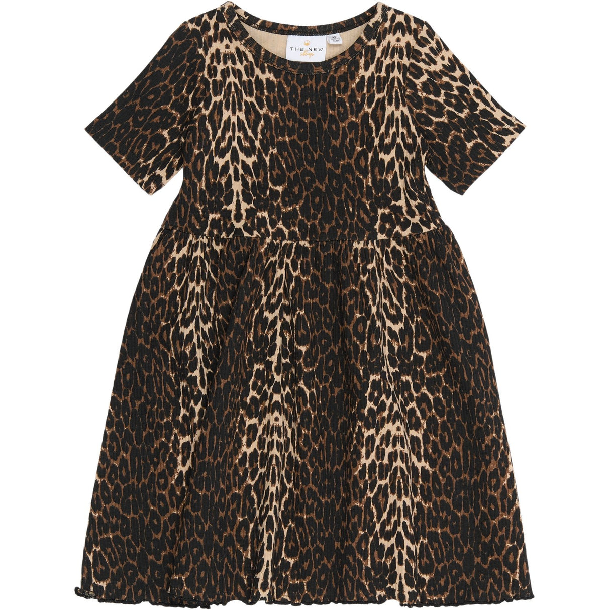 THE NEW Siblings Oxford Tan AOP Ellie Rib Dress