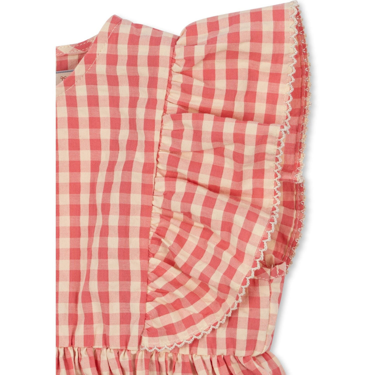 Konges Sløjd Flamingo Plume Check Kim Frill Dress Gots