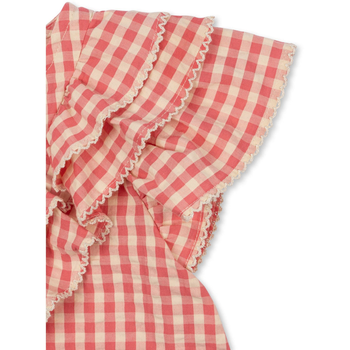 Konges Sløjd Flamingo Plume Check Kim Frill Ss Shirt Gots