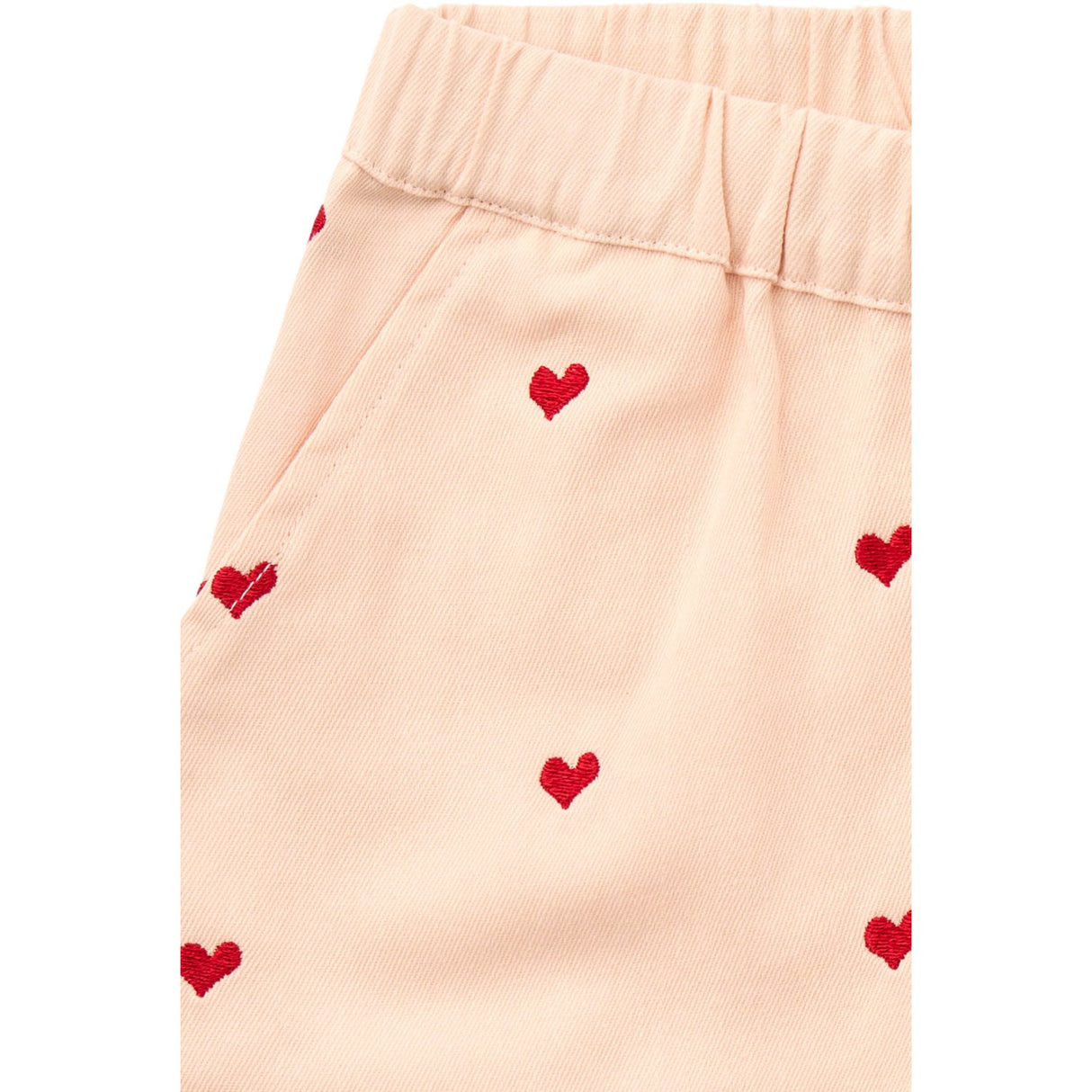 COPENHAGEN COLORS Dusty Rose W. Berry Hearts Twill Heart Shorts