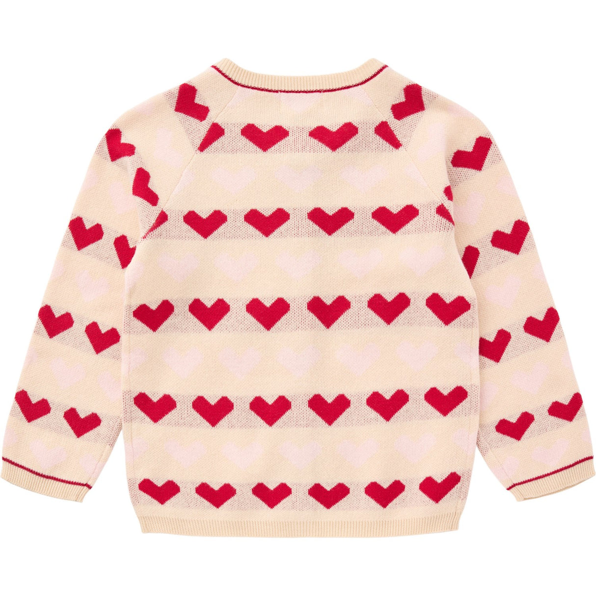 COPENHAGEN COLORS Berry Comb. Knitted Heart Cardigan