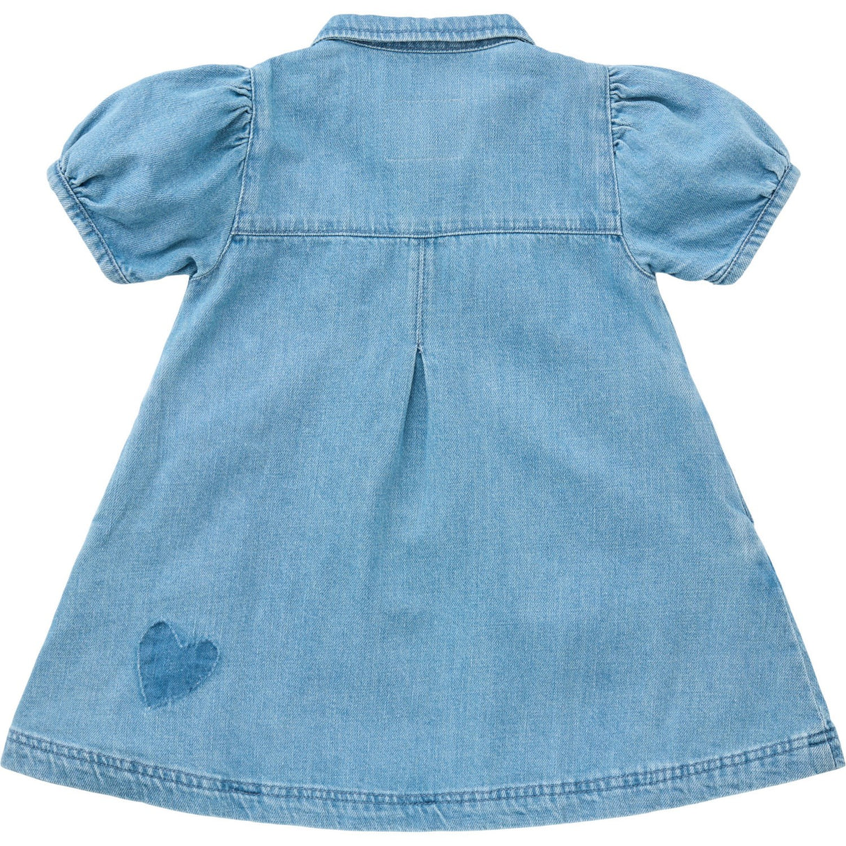 COPENHAGEN COLORS Lt Blue Indigo Washed Organic Denim Dress W. Simili & Backside Patch