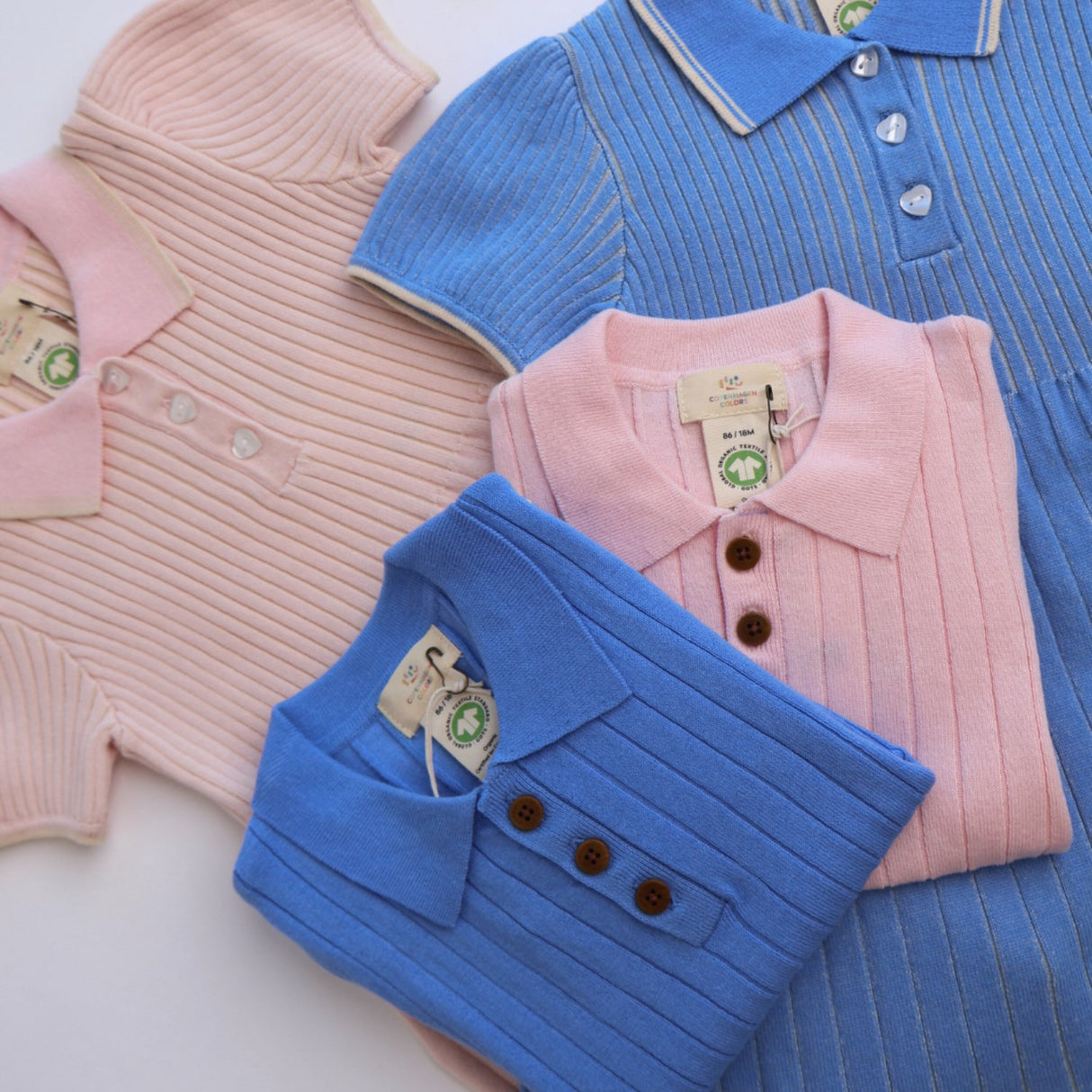 COPENHAGEN COLORS Ballerina/Berry Comb. Rib Knitted Polo