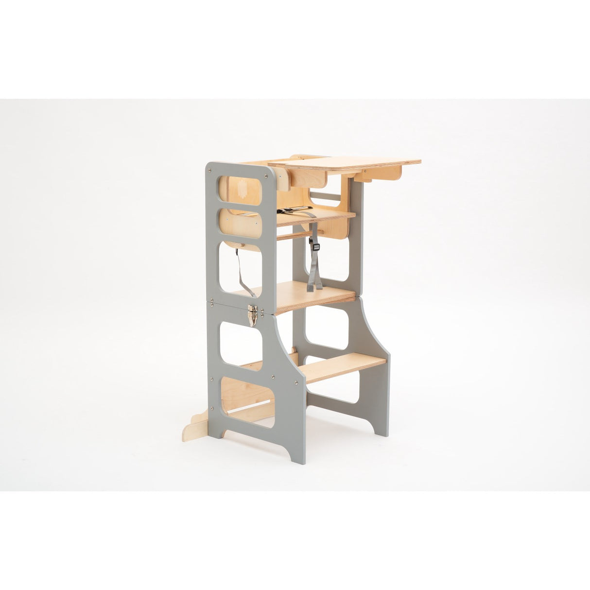 Duck Woodworks Natural High Chair Add-on For Kitchen Tower
