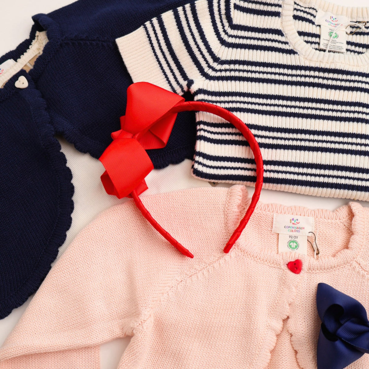 COPENHAGEN COLORS Navy Stripe Knitted Rib T-shirt