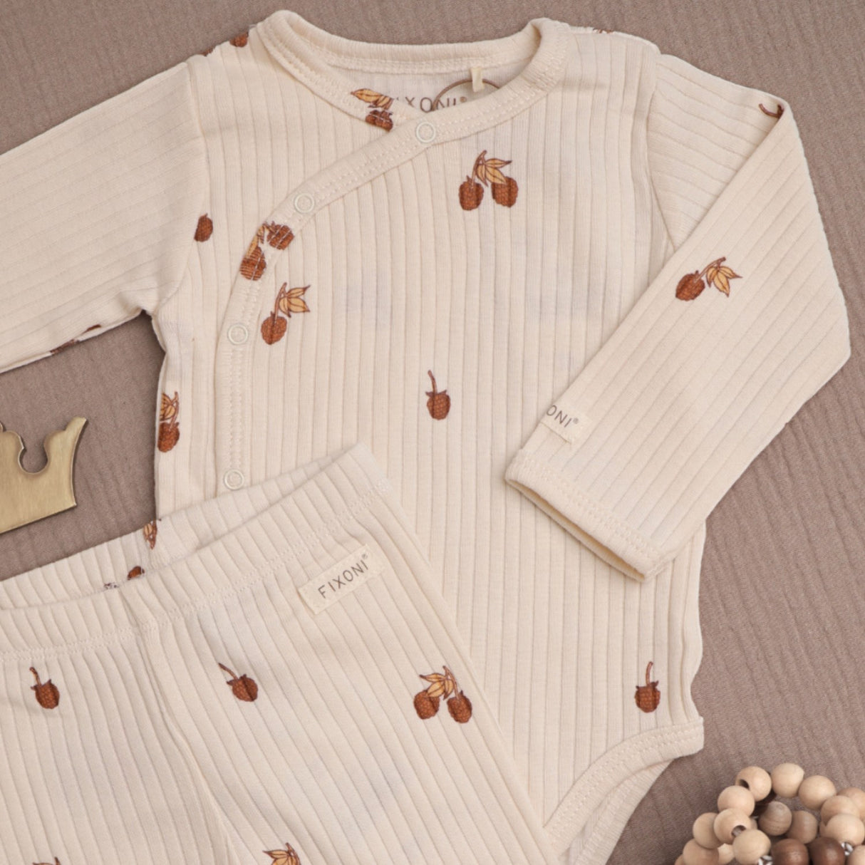 FIXONI Eggnog Wrap Bodysuit LS Rib