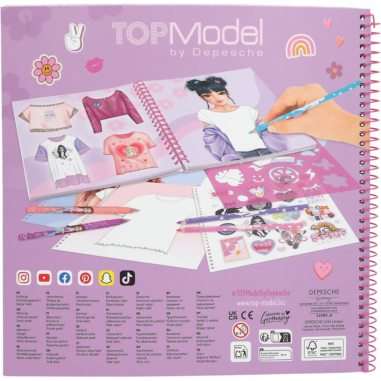 TOPModel T-Shirt Designer Colouring Book