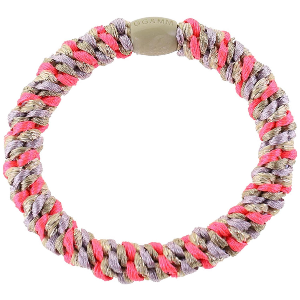 Bow's by Stær Braided Hair Elastic - Multi Neon Pink/Grey/Purple Glitter 6-pack