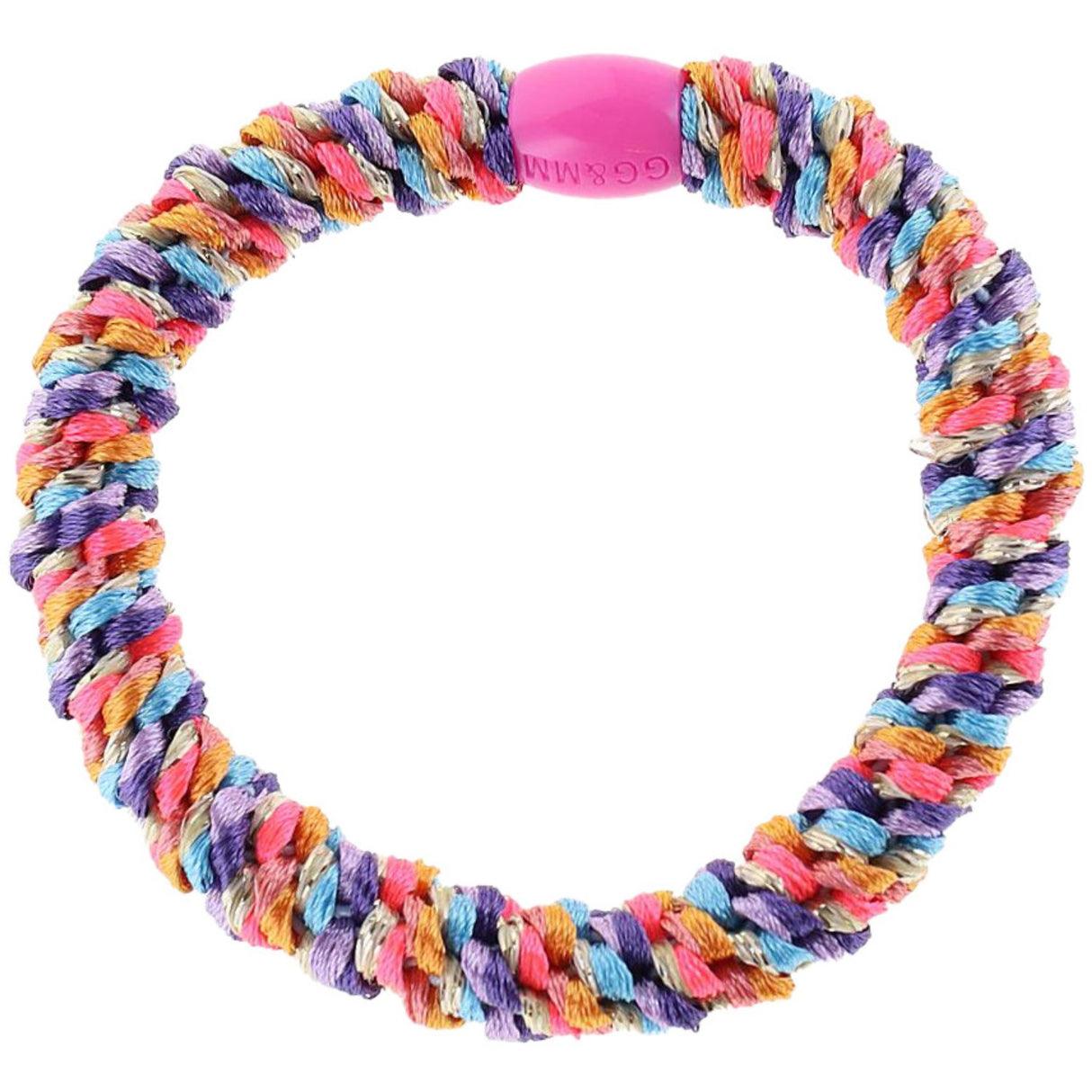 Bow's by Stær Braided Hair Elastic - Multi Pink/Rust//Blue Glitter 6-pack