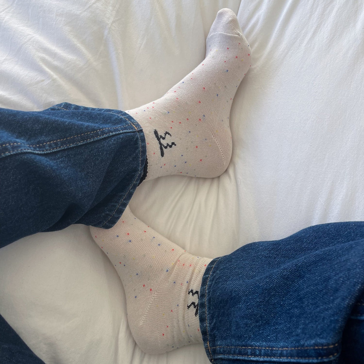 Bow's by Stær Socks - Onesize - Bows Off-White/Black