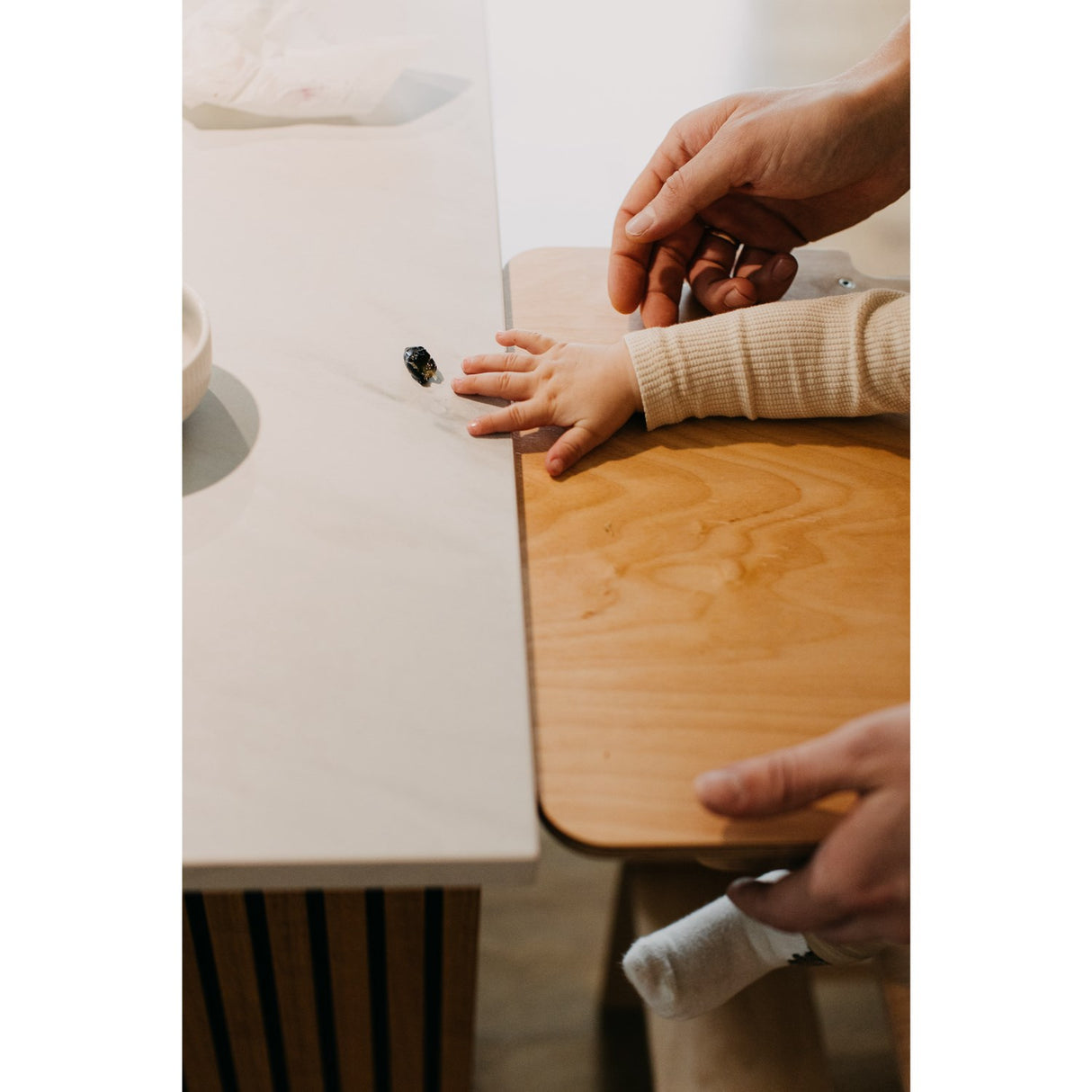 Duck Woodworks Natural High Chair Add-on For Kitchen Tower