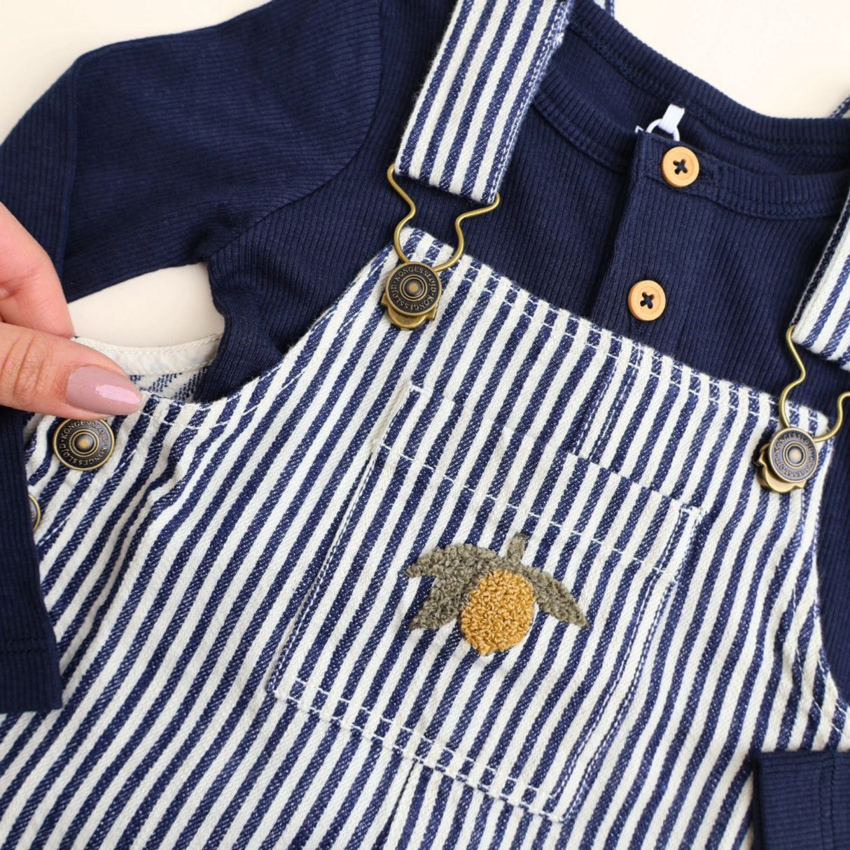 Konges Sløjd Naval Stripe Fender Overalls Gots