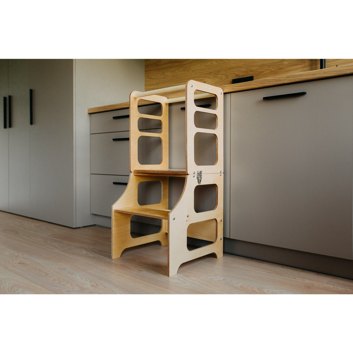 Duck Woodworks Foldable Kitchen Tower Natural