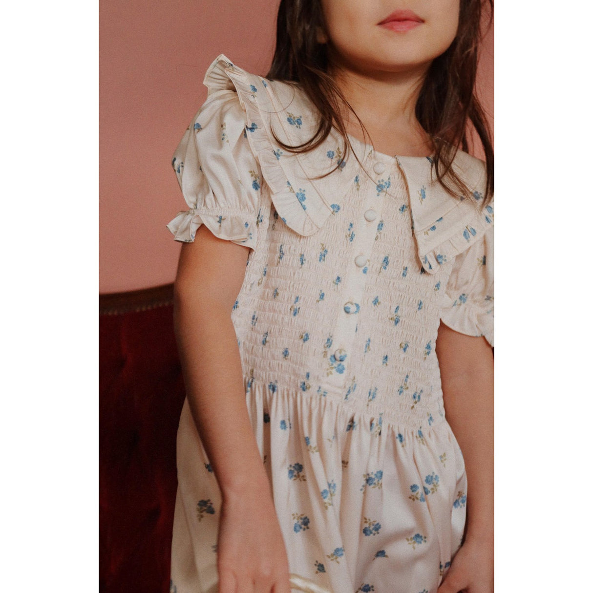 Konges Sløjd Rosa Bleu Celebration Sheeny Smock Dress