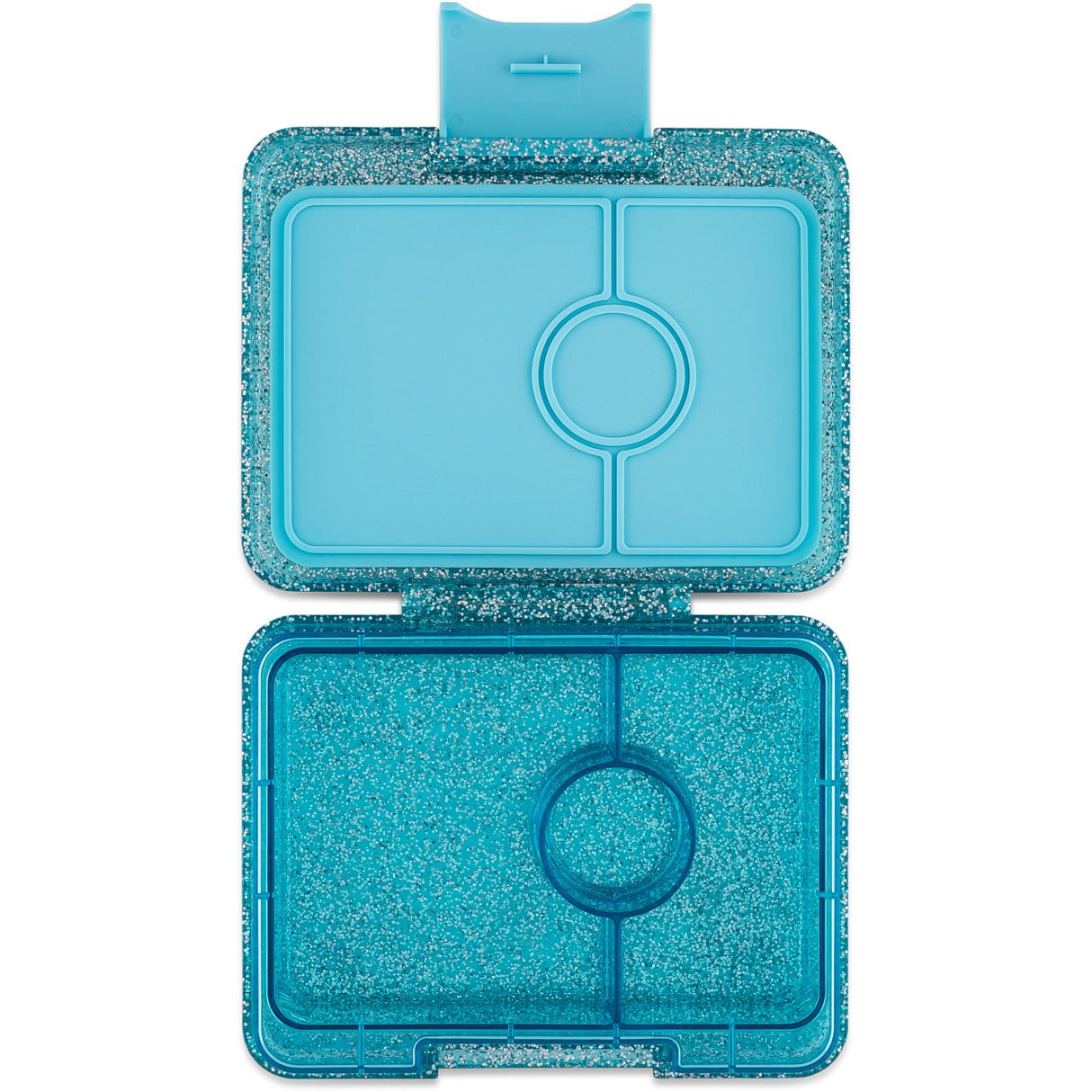 Yumbox Twinkle Aqua Glitter / Clear Blue Tray Snack Size Small Bento Lunch Box