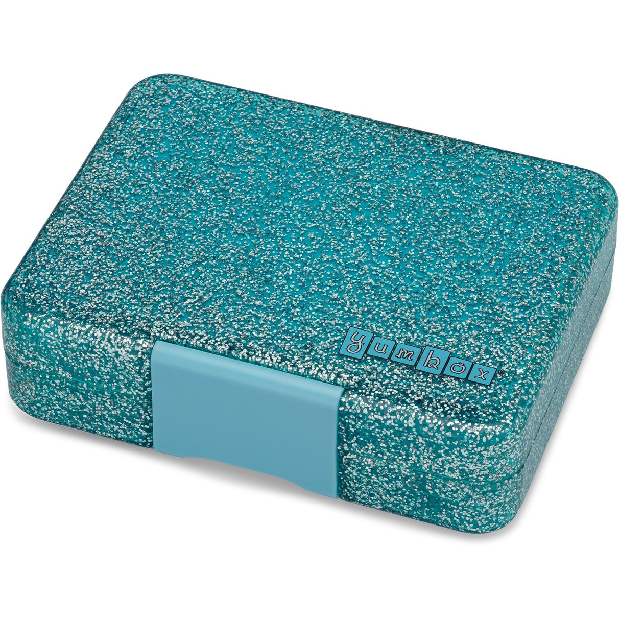 Yumbox Twinkle Aqua Glitter / Clear Blue Tray Snack Size Small Bento Lunch Box