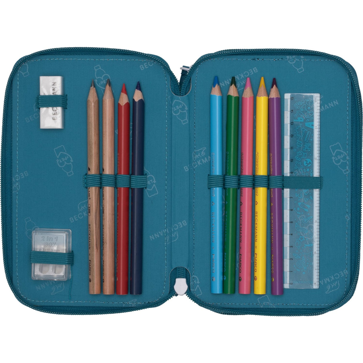 Beckmann Jungle Game Tre-lags Pencil Case M/Indhold