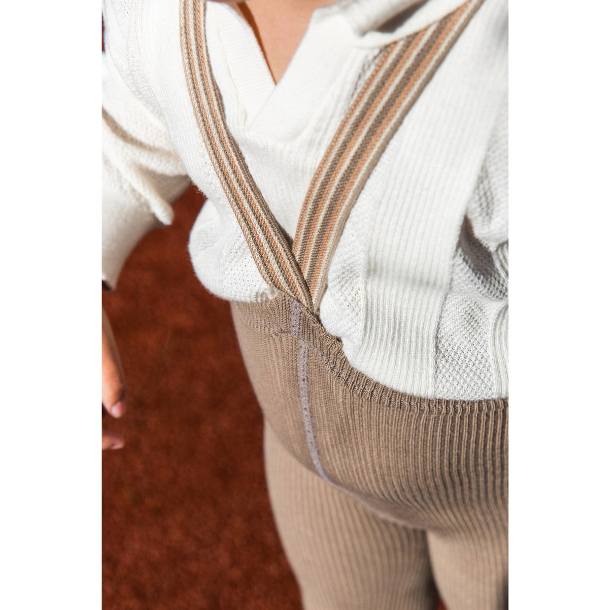 Silly Silas Oyster Grey Striped Footless Tights