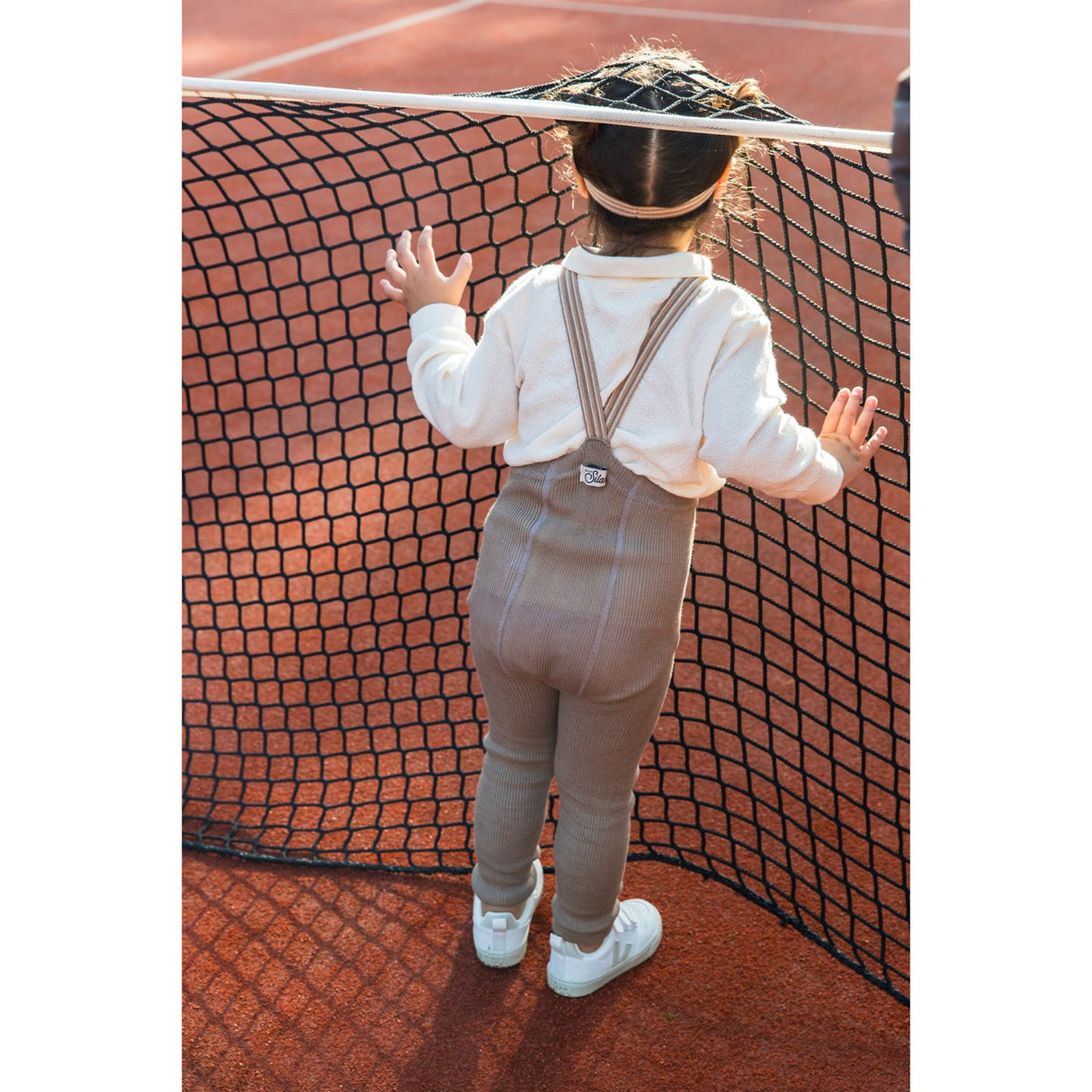 Silly Silas Oyster Grey Striped Footless Tights